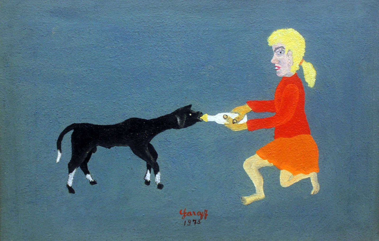 Jan Garaj, Devojcica i crno jare, 31x30, 1975.jpg